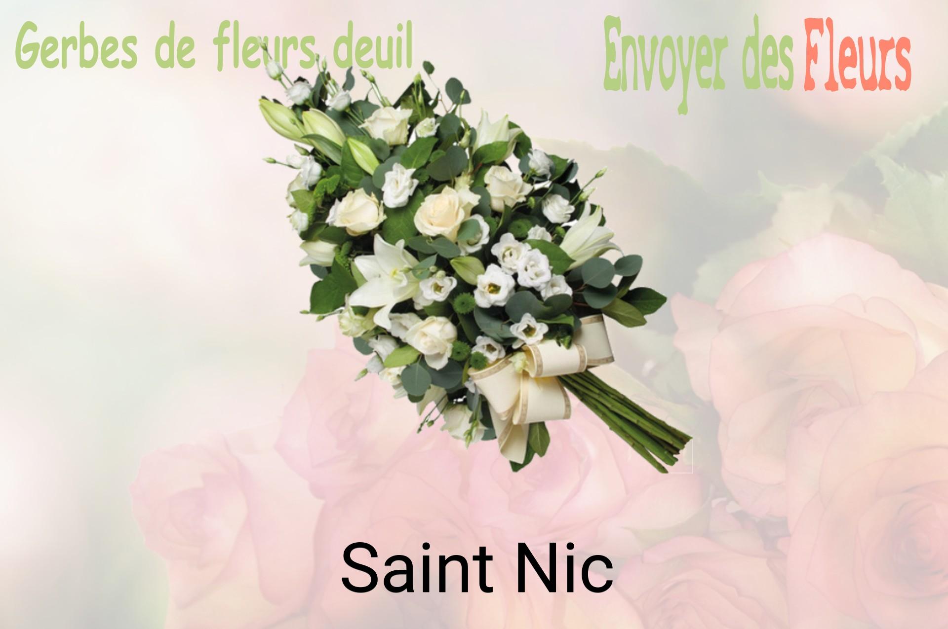 Gerbe de fleurs de deuil livrée à Saint-Nic